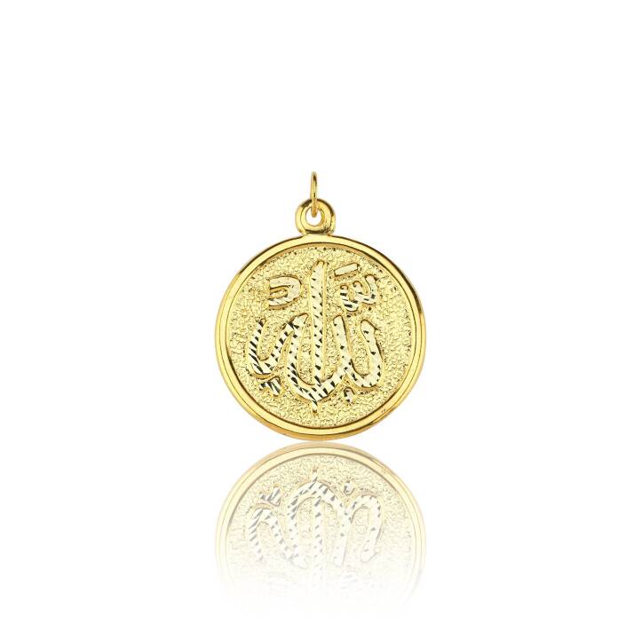 Kalemli Allah Yazılı Oval Kolye Ucu - 1