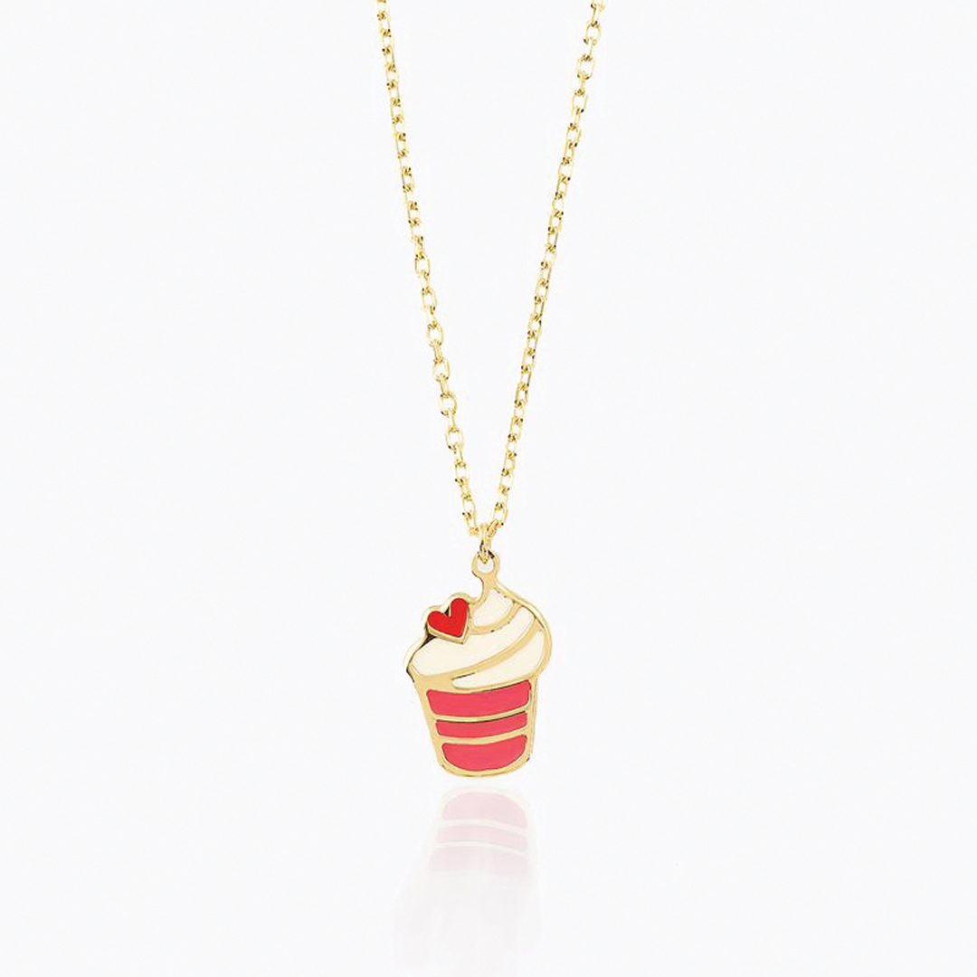 Kalp Cupcake Çocuk Kolyesi - 1