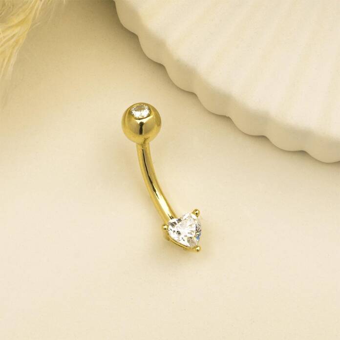 Kalp Taşlı Göbek Piercing - 2