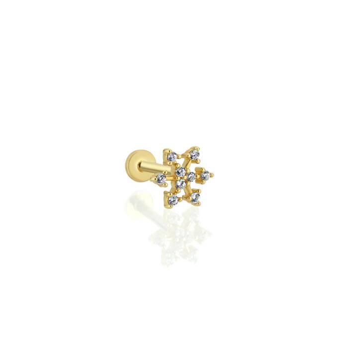 Kar Tanesi Model Taşlı Tragus Piercing - 1