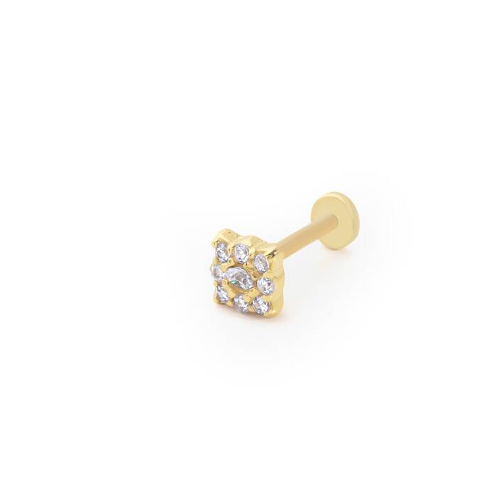Kare Model Taşlı Tragus Piercing - 1