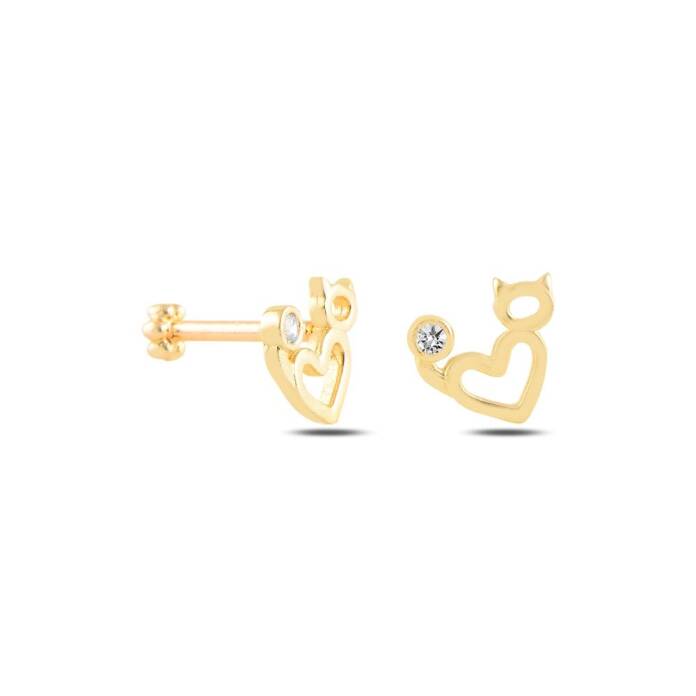 Kedi Sevgisi Tektaş Model Tragus Piercing - 2