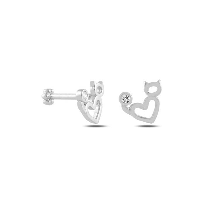 Kedi Sevgisi Tektaş Model Tragus Piercing - 3