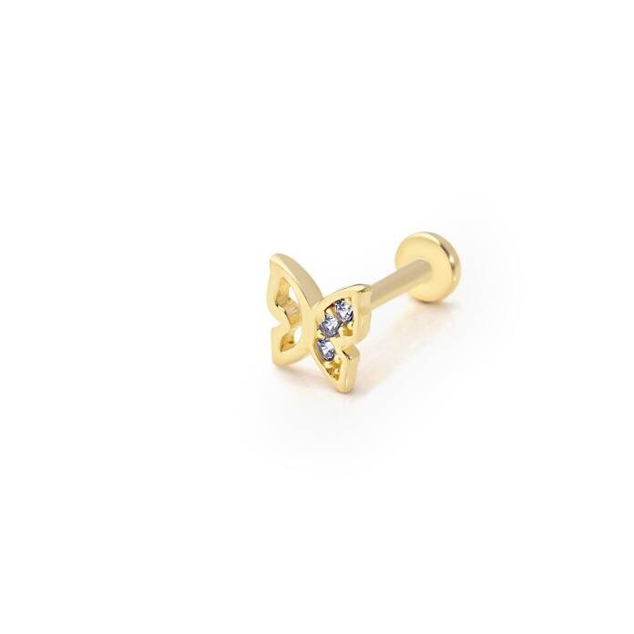 Kelebek Figür Üç Taş Tragus Piercing - 1