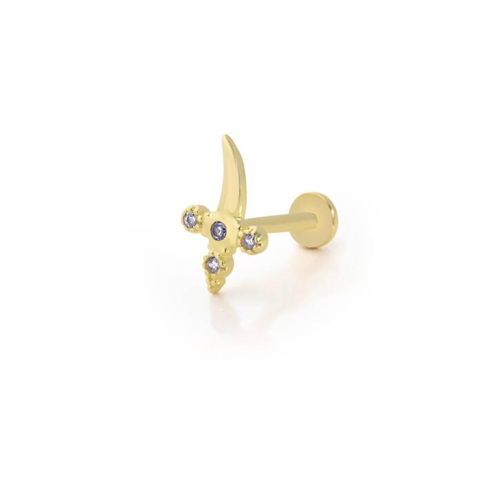 Kılıç Model Taşlı Tragus Piercing - 1