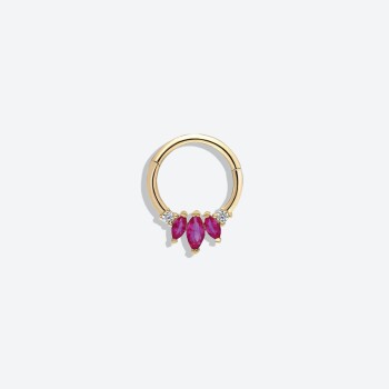 Kırmızı Markizli Helix Piercing - 2