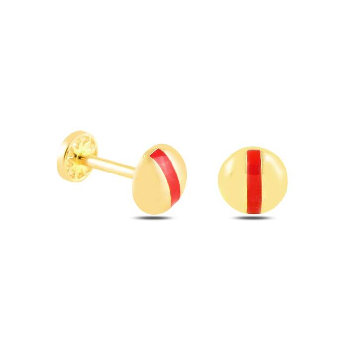 Kırmızı Şeritli Yuvarlak Tragus Piercing - 2