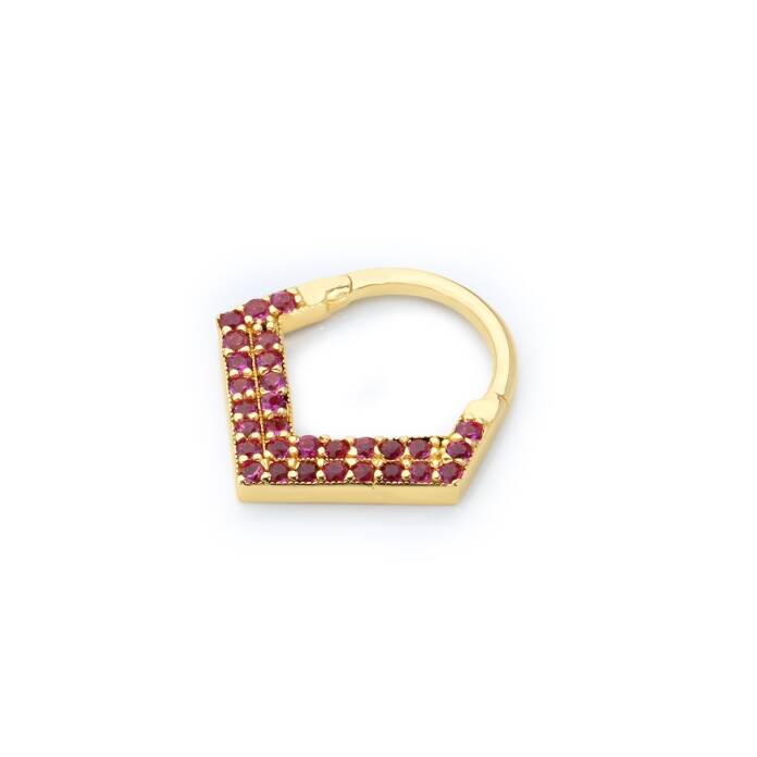 Kırmızı Taşlı Helix Piercing - 1