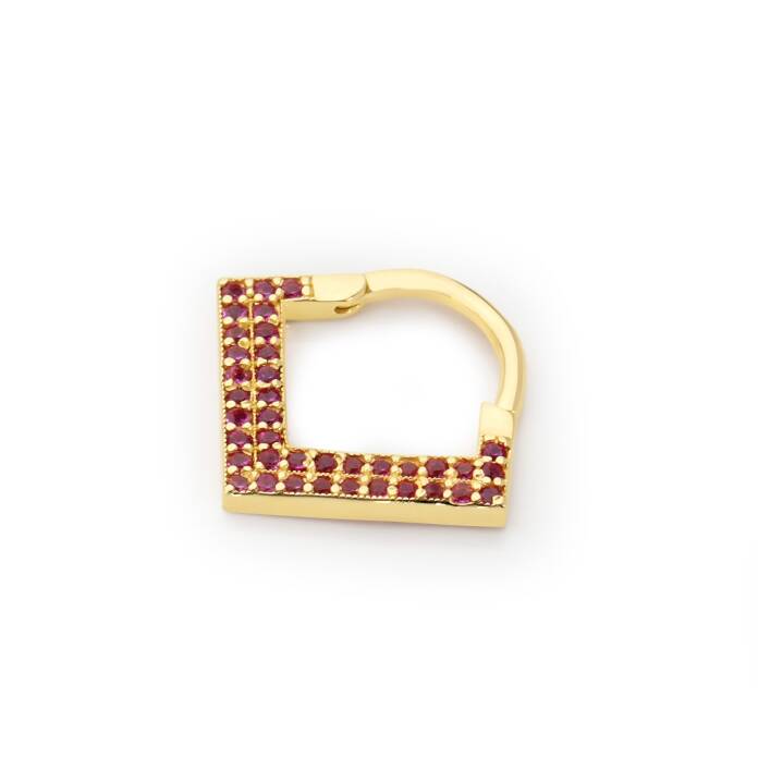 Kırmızı Taşlı Üçgen Helix Piercing - 1