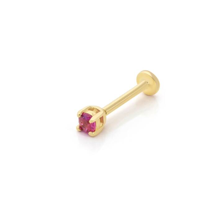 Kırmızı Tektaş Model Tragus Piercing - 1
