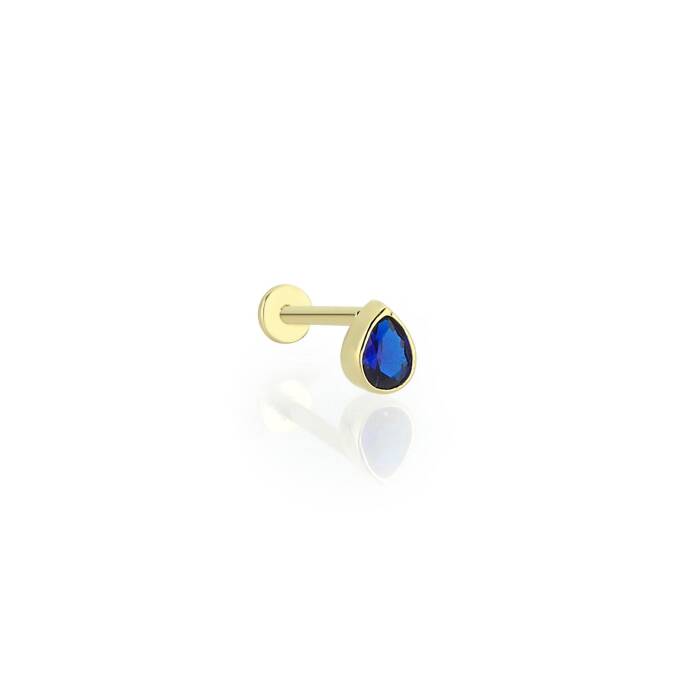 Lacivert Damla Tragus Piercing - 1