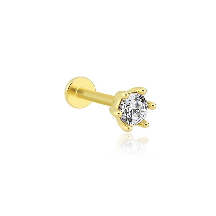 Large Altı Tırnak Tektaş Tragus Piercing - 3
