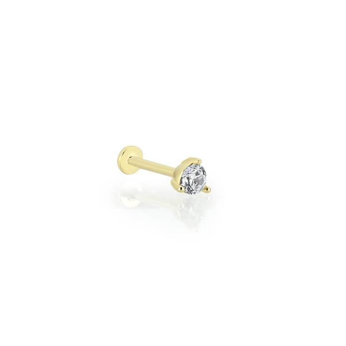 Large Üç Tırnaklı Tektaş Tragus Piercing - 1