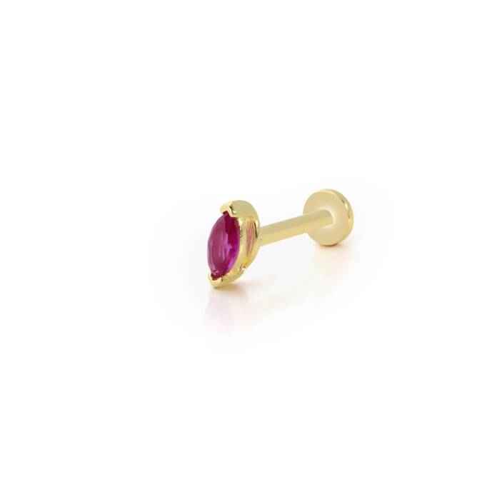 Markiz Kırmızı Taş Tragus Piercing - 1