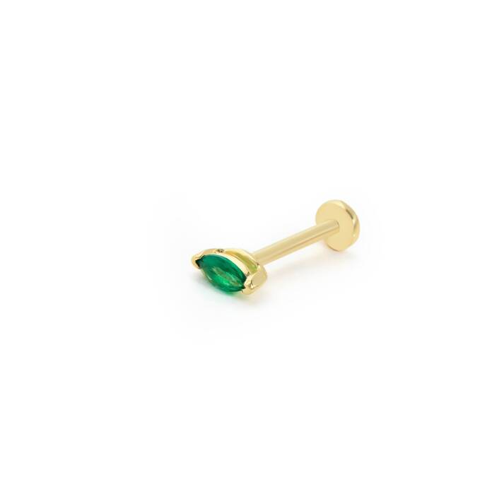 Markiz Yeşil Taş Tragus Piercing - 1