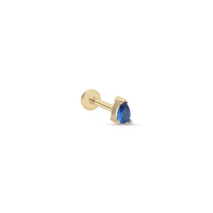 Mavi Taşlı Tragus Piercing - 1