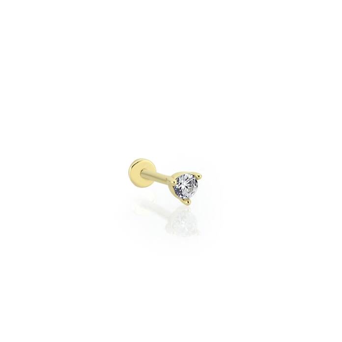 Medium Üç Tırnaklı Tektaş Tragus Piercing - 1