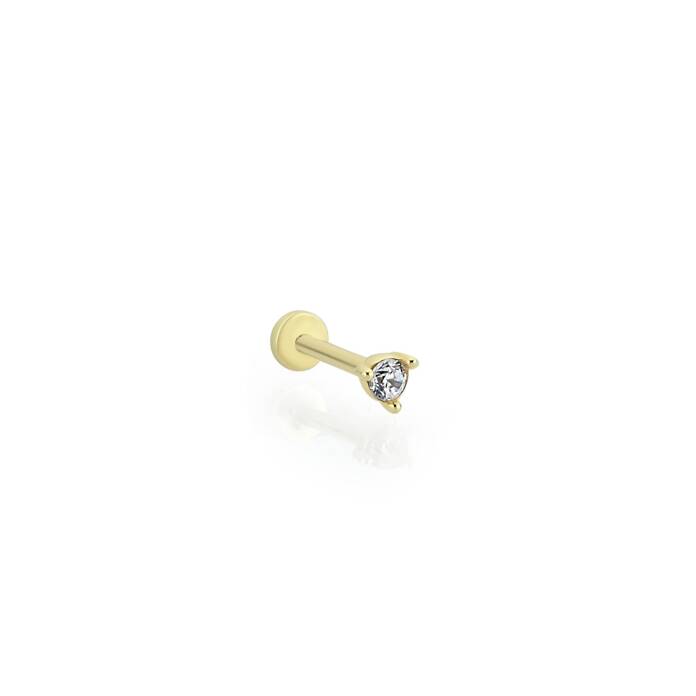 Mini Üç Tırnaklı Tektaş Tragus Piercing - 1