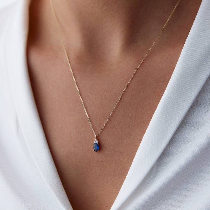 Minimal Blue Safir Kolye - 1