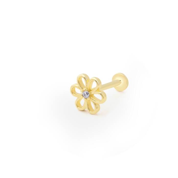 Minimal Sade Çiçek Model Tragus Piercing - 1