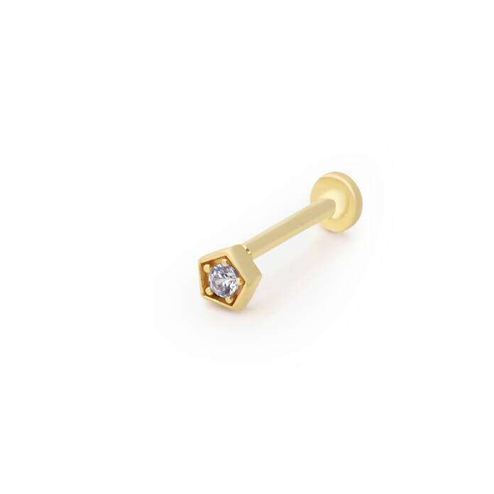 Minimal Yıldız Tektaş Model Tragus Piercing - 1