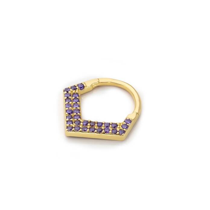 Mor Taşlı Helix Piercing - 1