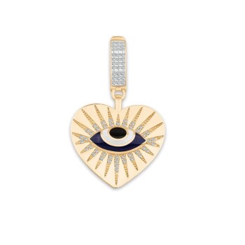 Nazar Boncuklu Kalp Charm - 1