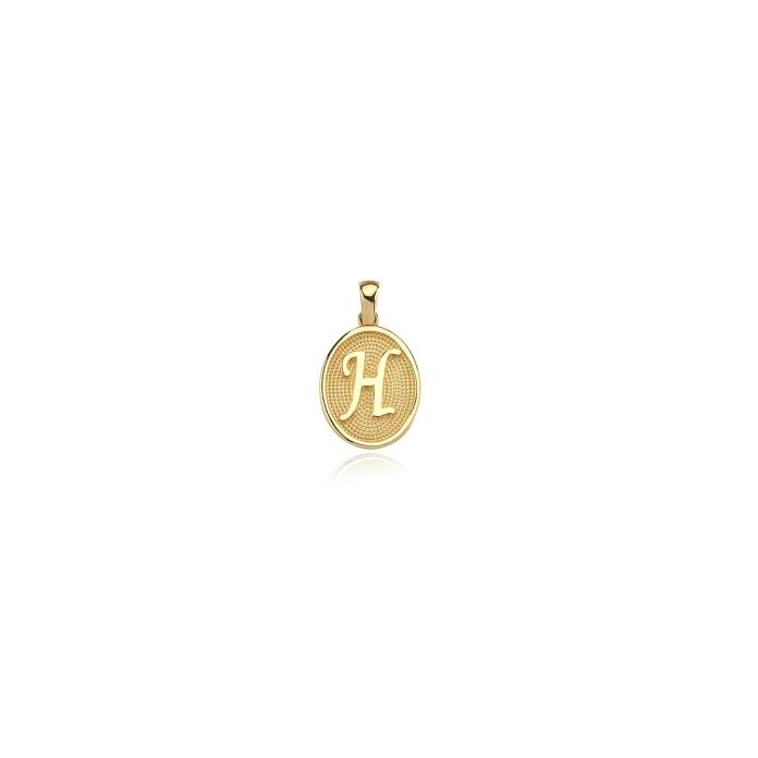 Nokta Desen Oval Harf Kolye Ucu - 4