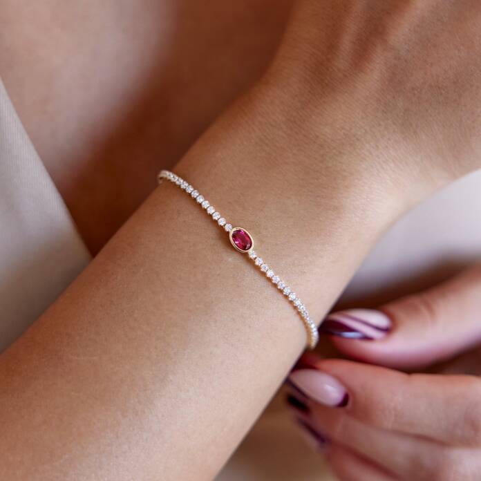 Oval Pembe Su Yolu Bileklik - 1