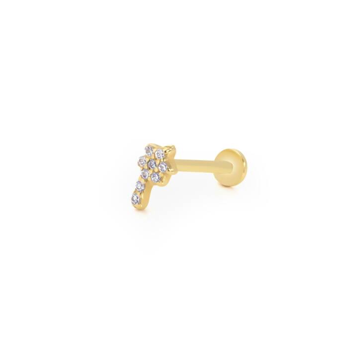 Palmiye Model Taşlı Tragus Piercing - 1