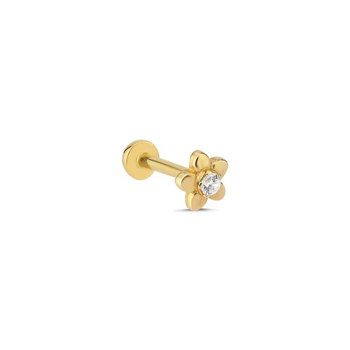 Papatya Model Beyaz Taş Tragus Piercing - 1