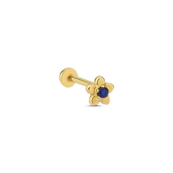 Papatya Model Lacivert Taş Tragus Piercing - 1