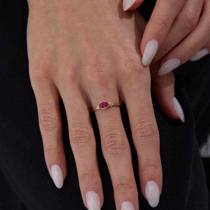 Pembe Oval Kesim Yüzük - 4