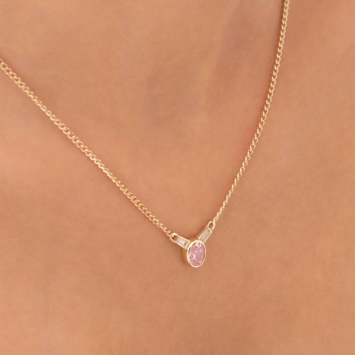 Pembe Taşlı Kolye - 2