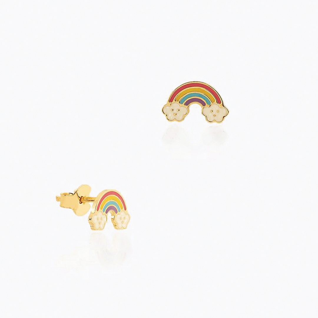 Rainbow Vidalı Çocuk Küpesi - 1