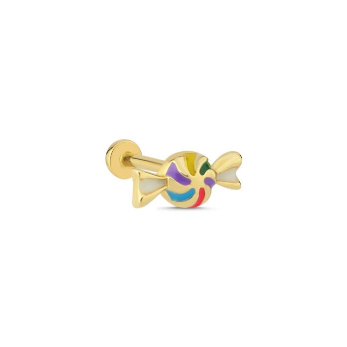 Renkli Mineli Şeker Tragus Piercing - 1