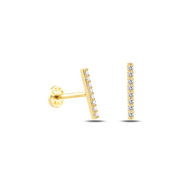 Sekiz Taşlı Çubuk Tragus Piercing - 2