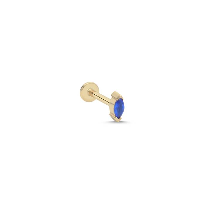 Şık Mavi Taşlı Tragus Piercing - 1