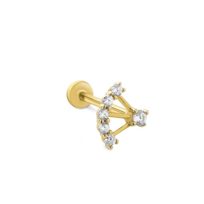 Sıra Taşlı Gondol Tragus Piercing - 1