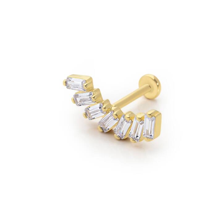 Sıralı Baget Taş Model Tragus Piercing - 1
