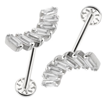 Sıralı Baget Taş Model Tragus Piercing - 4