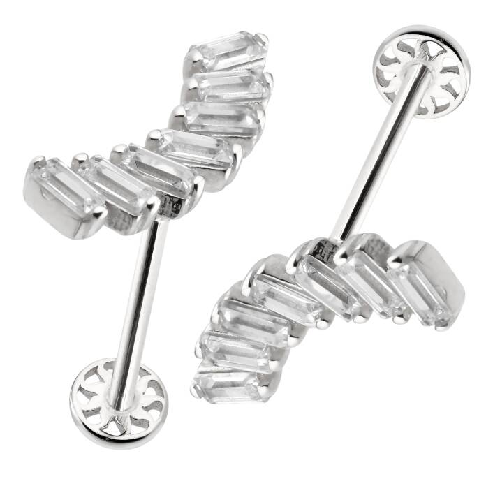 Sıralı Baget Taş Model Tragus Piercing - 4