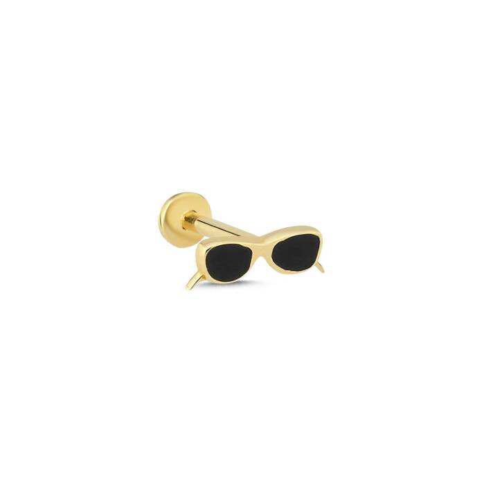 Siyah Mine Güneş Gözlüğü Model Tragus Piercing - 1