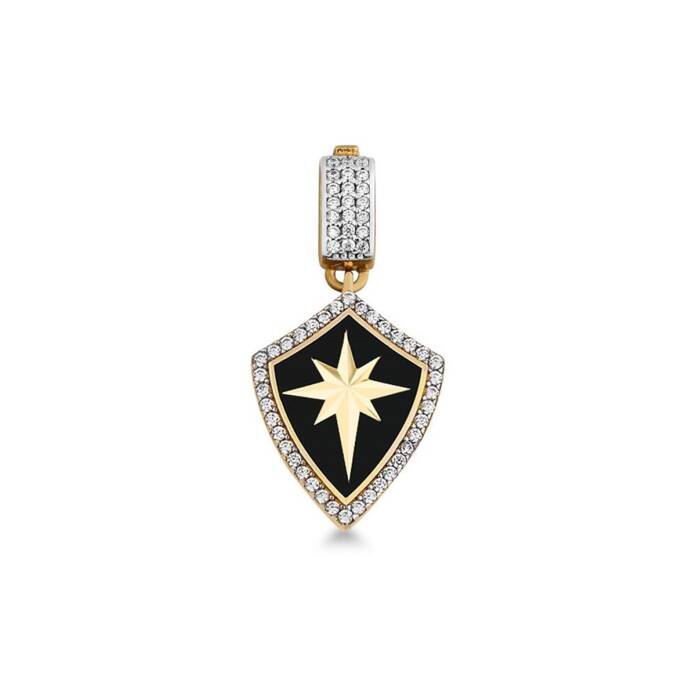Siyah Mineli Kalkan Charm - 1