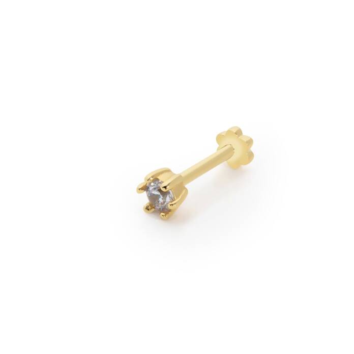 Small Altı Tırnak Tektaş Tragus Piercing - 1