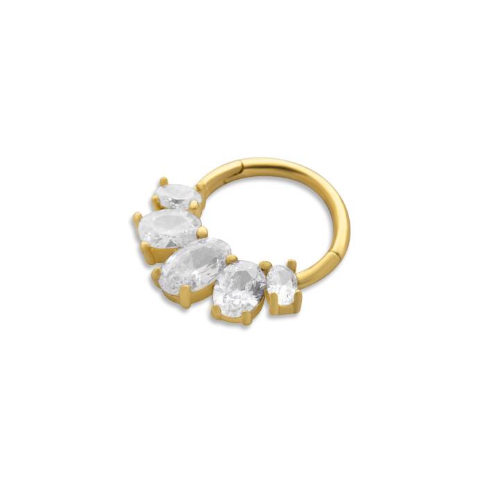 Süzme Oval Taşlı Helix Piercing - 1