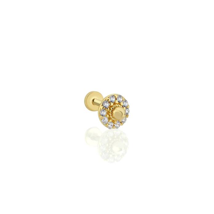Taş Sıralı Yuvarlak Tragus Piercing - 1