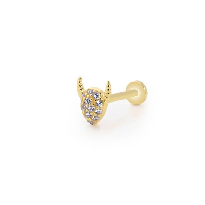 Taşlı Boynuz Tragus Piercing - 1