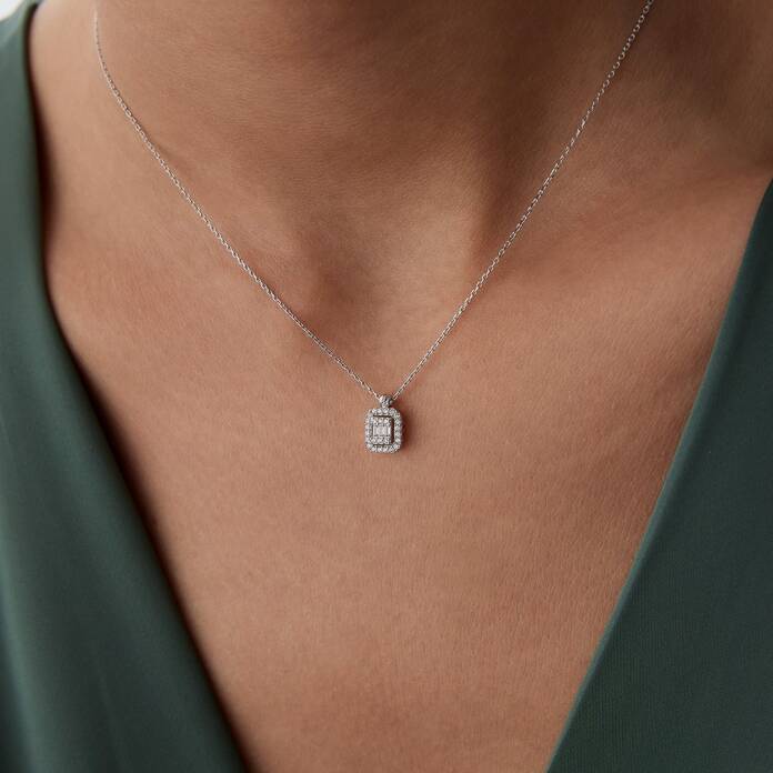 Taşlı Çerçeve Baget Kolye - 1