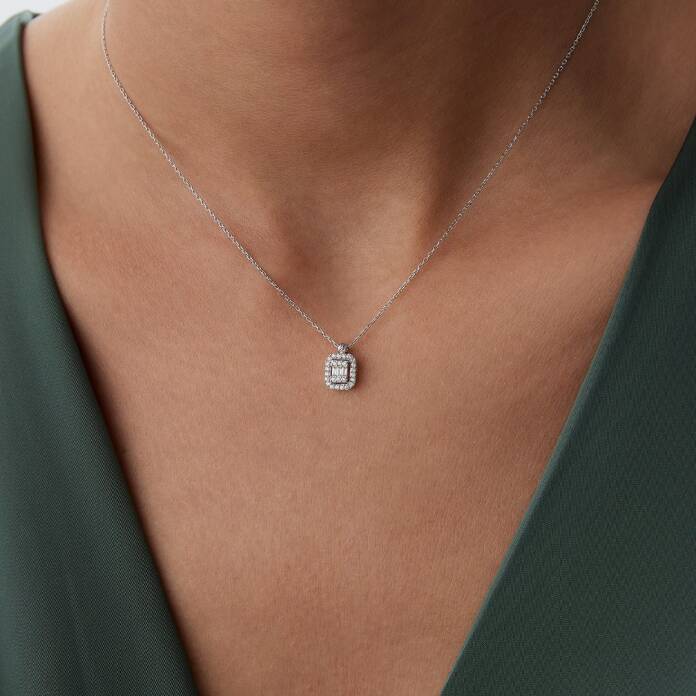 Taşlı Çerçeve Baget Kolye - 2